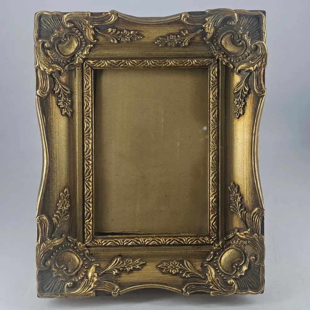 Vintage Gilded gold Ornate Easel photo Picture Frame 5X7